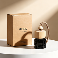 Flacon diffuseur de parfum de voiture vide de 10 ml, avec bouchon en bois esthétique, contenant en verre octogonal pour huiles essentielles, à suspendre