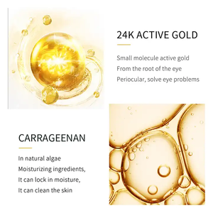 OEM BIOAQUA marque privée cache-oeil premium <span class=keywords><strong>naturel</strong></span> <span class=keywords><strong>anti</strong></span>-âge <span class=keywords><strong>cernes</strong></span> collagène 24k masque pour les yeux or sec - Product Image 3