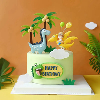 Rugissement dinosaure anniversaire gâteau Topper joyeux anniversaire gâteau fille garçon 1er anniversaire fête décor enfant faveur dinosaure garçon gâteau décoration