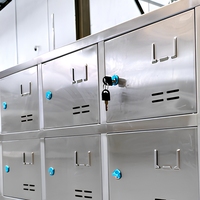 Armoire de rangement pour chaussures d'employés en acier inoxydable, avec porte personnalisable, pour atelier propre