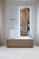Lavabo flottant de style moderne Lavabo de salle de bain en PVC avec miroir LED étanche Vente directe Fabricant Hôtels