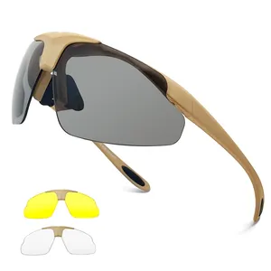 Yijia Anti-Impact Tactische Bril Schietbril Veiligheidsbril Anti Fog Uv400 Bescherming Zonnebril Veldbril
