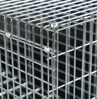 Piège solide et grande taille pour animaux : coyote, raton laveur, vison, castor, belette, blaireau, écureuil, opossum, lapin, chien, renard, chat – Cage de capture humaine