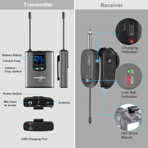 Para Panvotech UHF Bodypack MICRÓFONO INALÁMBRICO Lavalier auriculares para escenario enseñanza entrevistas DSLR <span class=keywords><strong>iPhone</strong></span> hablar en público - Product Image 2