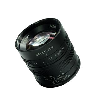 7 장인 55mm F1.4 대형 조리개 세로 수동 초점 마이크로 카메라 렌즈 적합-M E FX M43 장착 DSLR 카메라 - Product Image 1
