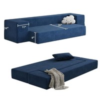 Sofá Cama Plegable Personalizado, Espuma de Alta Resiliencia, Diseño Moderno y Simple, Multifuncional, Desmontable y Lavable, de 2 Plazas, para Sala de Estar