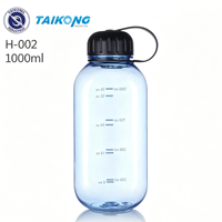 Bouteille d'eau en plastique réutilisable, facile à nettoyer, avec bouchon anti-poussière à large ouverture, bouteille d'eau pour le bureau