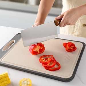 Extra Large <b>Plastic</b> Cutting Board Double Side Chopping Board Stainless Steel Cutting Board with Easy-Grip Handle - Product Image 4