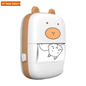 Jumon Mini Schattige Beer Vorm Thermische Label Printer Draagbare Draadloze Usb-Interface Zwart-Wit Fotoprinter - Product Image 1