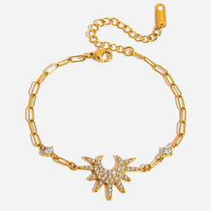 Star Shape Zinc Alloy <b>Bracelet</b> With <b>Crystal</b> Inlay For Women Fashion Charm Jewelry - Product Image 1