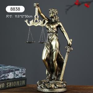 ポリレジン置物ブロンズThemis女神像カスタマイズされたギリシャの女性正義とブランススケールフィギュア法律事務所の装飾 - Product Image 2