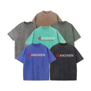 Camiseta Personalizada Vintage para Hombre, Lavado Ácido, 100% Algodón, Talla Grande, Camisetas con Estampado Gráfico, Camiseta con Logotipo para Hombre - Product Image 1