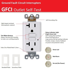 Ổ Cắm Điện GFCI Ổ Cắm Mỹ 20A - Product Image 6