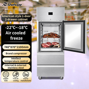 Single Door Stainless Steel Reach Freezer Dual Drawer Commercial Cold Storage Automatic Defrost Digital Kitchen Equipment MD-2LD - Product Image 2