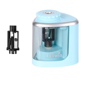 Sacapuntas de plástico electrónico lindo rosa azul Dino sacapuntas electrónico para estudiante chico niños batería y alambre - Product Image 1