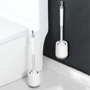 Escobilla de Inodoro Higiénica de TPR y PP con Soporte de Pared para Baño, de Acero Inoxidable y Silicona, con Diatomita - Product Image 4