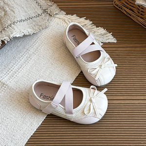 Chaussures plates en cuir pour filles, collection Printemps-Automne 2026, avec joli nœud, style <span class=keywords><strong>princesse</strong></span>, tendance et polyvalentes, pour enfants - Product Image 4