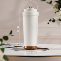 Bouteille isotherme élégante de 750 ml avec revêtement céramique, grande capacité, portable, avec paille, double mode de consommation, tasse à café pour voiture, pour étudiant, OEM ODM