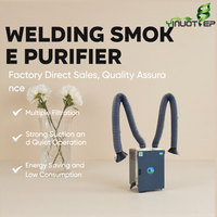 Collecteur de fumées et de poussières de soudage mobile à double bras, équipement de traitement des fumées de soudage en usine