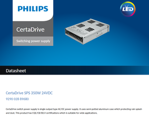 Alimentation électrique LED PHILIPS CertaDrive SPS 200W/350W 24VDC avec boîtier en plastique étanche pour l'extérieur pour l'éclairage LED - Product Image 5