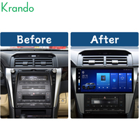 Système multimédia Android Krando pour tableau de bord de voiture, autoradio pour Toyota Camry 2015-2017, écran tactile, GPS, BT, CarPlay, navigation