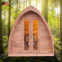 Sauna en bois Vapasauna, moderne, en forme de tente, pour l'extérieur, chauffé au bois, pour 2 à 6 personnes, vapeur sèche, épicéa, cèdre rouge