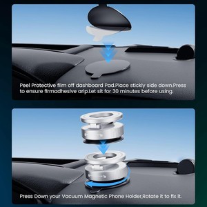 Support magnétique universel double face pour téléphone de voiture, fixation tableau de bord, aimant puissant, compatible avec tous les téléphones - Product Image 5