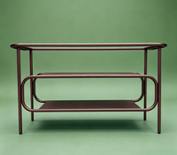 Console de salle de bain pour hôtel de charme, table de chevet vintage pour chambre d'hôtes, table en bronze antique, meuble de maquillage de luxe avec pieds