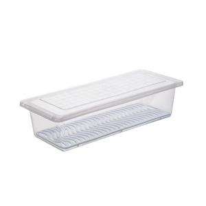 Boîte de conservation alimentaire rectangulaire de style japonais avec couvercle, en plastique écologique, pour réfrigérateur et congélateur. - Product Image 1
