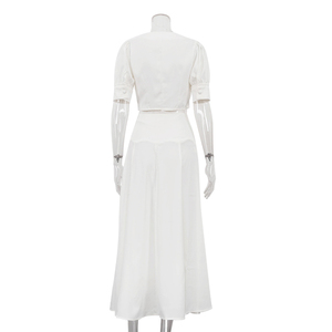 Set estivi da donna 2025 Coords abbigliamento bianco elegante due pezzi gonna da donna e Set da donna Top - Product Image 5