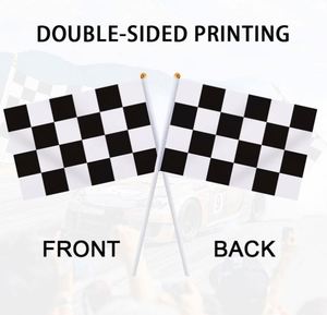 Factory Wholesale 100% Polyester Eco-Friendly Digital Printing Aluminum Rectangle Flying Style Hand <b>Flag</b> Poles Black White <b>Flags</b> - Product Image 3