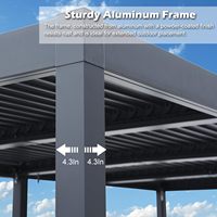 Pergola à lames orientables 10'x 13' pour patio, pergola moderne en aluminium avec toit réglable, abri de jardin imperméable pour l'extérieur