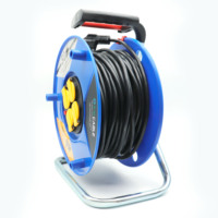 Carrete de Cable Portátil de 20m, 30m, 50m, Carrete de Cable de Extensión de 2, 3 y 4 Vías, Carrete de Cable Industrial