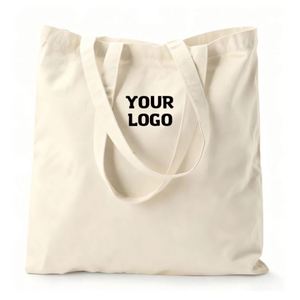 Custom Top Quality <b>Canvas</b> Cotton Tote Shopping Bag Calico <b>Shopper</b> Bags With Logo Printed and Pocket - Product Image 1