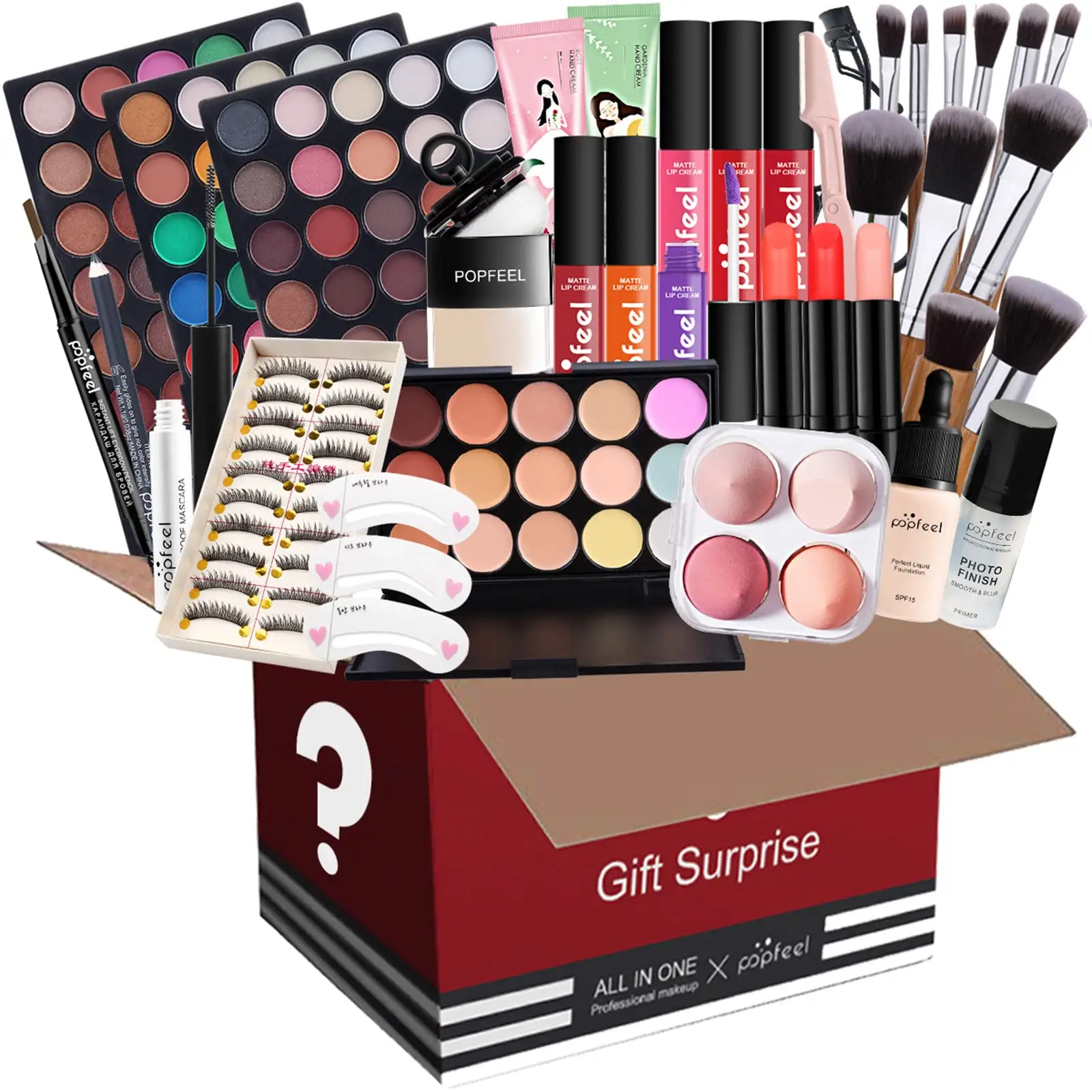 ts Hochwertiges Großhandel individuelles günstiges Make-Up-Geschenkset Make-Up-Set für Damen großer Make-Up-Kit Box voll