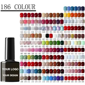 2023 logotipo personalizado 186 colores de larga duración Nail Art Glue Uv Gel Polish Cat Eye Gel esmalte de uñas Set