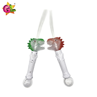 Nouveau produit 2025 jouets les plus populaires allument la baguette à Fiber optique de dinosaure avec des animaux en plastique vert brun jouet Led jouets