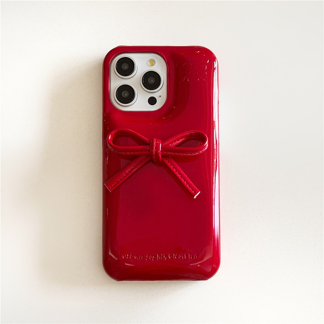 IDEAL Solid Color TPU Waterproof Shockproof Luxury 3D Bow Half Cover Phone Case for 16/15/14/13 Pro Max