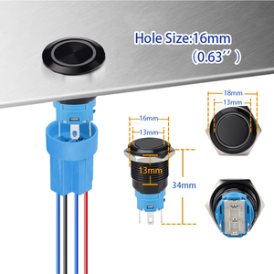12mm 16mm 19mm 22mm Metal IP65 Waterproof 1NO1NC 24V Pin Terminal <b>Push</b> <b>Button</b> <b>Switch</b> - Product Image 2
