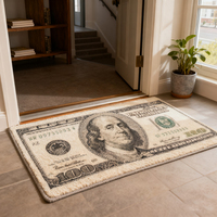 Tapis personnalisé imprimé en dollars, tapis moelleux pour chambre à coucher, tapis de cent dollars
