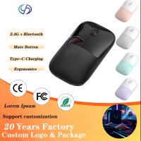Souris optique sans fil USB rechargeable, ergonomique, silencieuse, multicolores, portable, pour filles, pour ordinateur portable et ordinateur de bureau, en stock