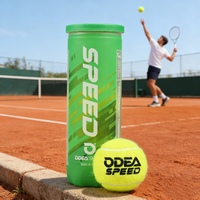 Balles de tennis pressurisées portables et durables ODEA |   57% Laine Premium Approuvé par l'ITF |   Haute élasticité, hauteur de rebond 138-147 cm, sport
