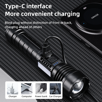 Nouvelle lampe torche ABS haute puissance transfrontalière avec lumière latérale, étanche, laser blanc, zoomable, durable, pour le camping