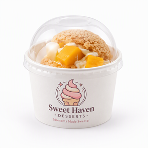 Vasos de Papel para Helado Ecológicos, Sin Blanquear, de Pared Simple, con Logotipo Personalizado al por Mayor, Diseño Antideslizante para Gelato y Yogurt Congelado - Product Image 1