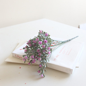 Fleur artificielle gypsophile floquée à 7 branches, cadeau fête des Mères, accessoires floraux en plastique, décoration intérieure DIY, tige unique - Product Image 4