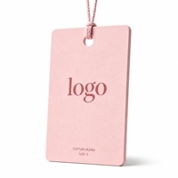 Étiquette volante personnalisée rose en papier pour vêtements, élégante pour boutique, mode, lingerie, cadeau, marque de luxe