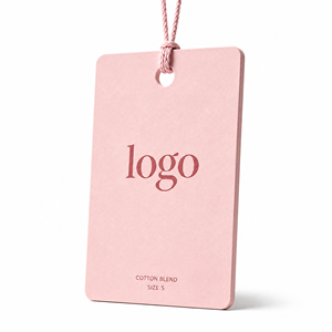 Étiquette volante personnalisée rose en papier pour vêtements, élégante pour boutique, mode, lingerie, cadeau, marque de luxe - Product Image 1