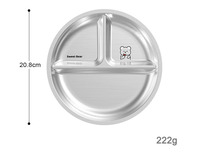 Ensemble de vaisselle pour enfants en acier inoxydable 304 de qualité alimentaire OEM, 5 pièces, assiette, bol, tasse, cuillère, fourchette, plateau repas divisé pour enfants