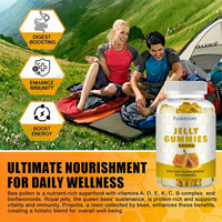 Ausreson Fresh Honey Plus Jelly Ginseng Gummy Supplément Végétalien Naturel Gommes de Miel Pur pour le Soutien Immunitaire