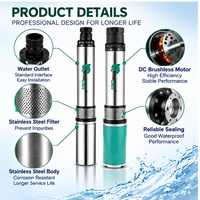 Pompe à eau solaire submersible DC 48V 60V ZQJ en acier inoxydable sans balais pour puits profond, idéale pour l'irrigation agricole